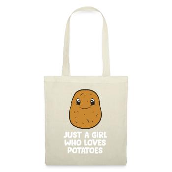 Nur ein Mädchen, das Kartoffeln liebtNational Tater Dayna - Stoffbeutel - Natur - Vorne