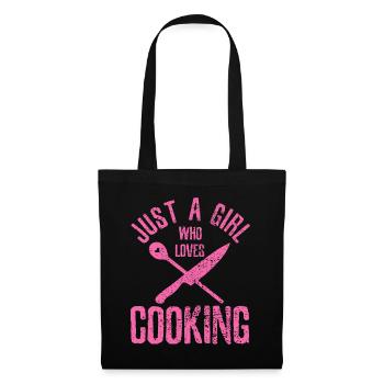Cook Just A Girl Who Loves Cooking Chef Vintagecoo - Sac en tissu - noir - Devant