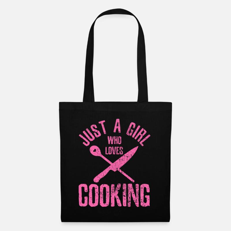 Kochen Sie nur ein Mädchen, das es liebt, Koch Vintagecoo zu kochen - Stoffbeutel - Schwarz