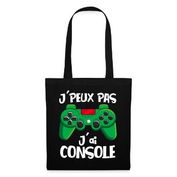 J'Peux Pas J'ai Console idee cadeau ado garçon - Sac en tissu - noir - Devant