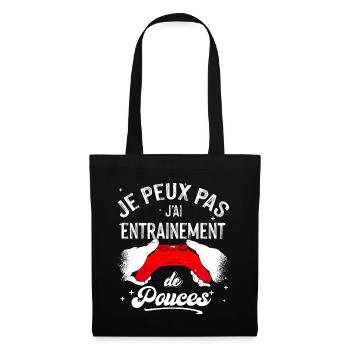 Je peux pas J'ai Entrainement de Pouces Ado cadeau - Sac en tissu - noir - Devant