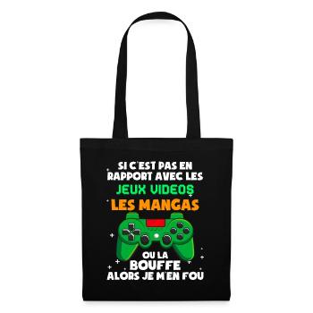Si C'est Pas Du Manga Jeux Video Cadeau Ado Gamer - Sac en tissu - noir - Devant
