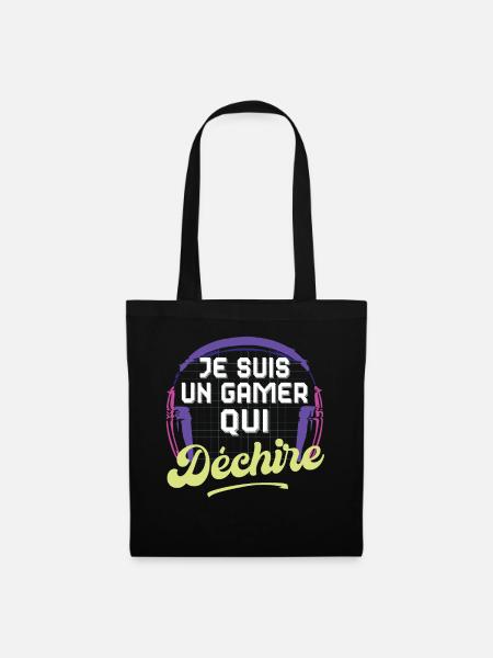 Je suis un Gamer Qui Déchire cadeau Ado Gaming - Sac en tissu - noir