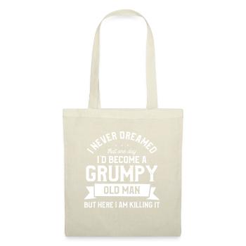 Les hommes Je n’ai jamais rêvé que je serais un vieux Manfreaki grincheux - Sac en tissu - nature - Devant