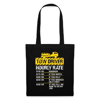 Homme Conducteur de dépanneuse Conducteur de remorquage Camionneur Horaire Ra - Sac en tissu - noir - Devant
