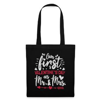 Nouvellement mariés notre première Saint-Valentin en tant que M. et Mme Le - Sac en tissu - noir - Devant