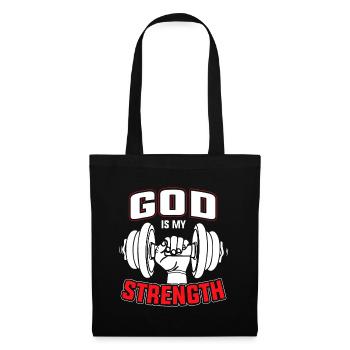 God Is My Strength Workout Exercise - Tote Bag - black - Front