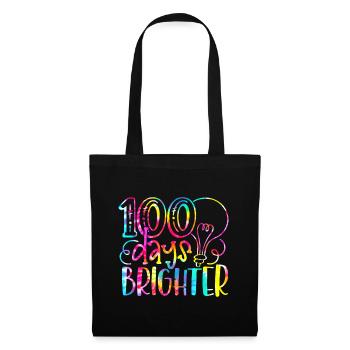 Tie Dye 100 Days Brighter Student Happy 100th Day - Sac en tissu - noir - Devant