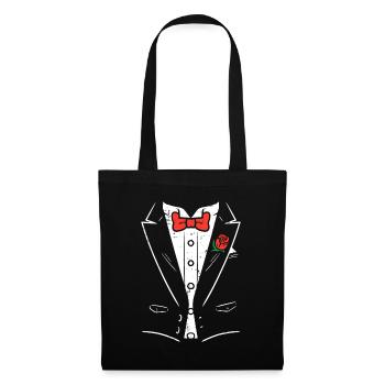 Tuxedo classique Rose Rouge Costume Cool Valentines Da - Sac en tissu - noir - Devant