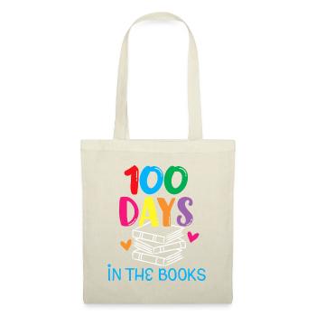 100 jours dans les livres - Amoureux des livres Lecture anglaise - Sac en tissu - nature - Devant
