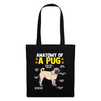 Anatomie eines Mops Hund Lustiger Hund Liebhaber Giftkawaii pu - Stoffbeutel - Schwarz - Vorne
