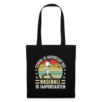 Vintage School Is Important But Baseball Is Import - Tote Bag - black - Front