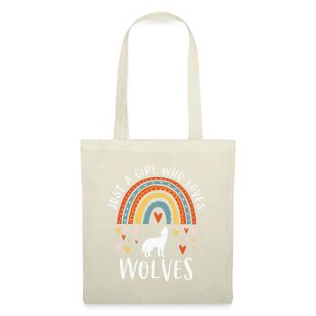 Juste une fille qui aime les loups Cadeaux arc-en-ciel pour Wol - Sac en tissu - nature - Devant