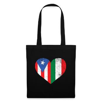 Italian Puerto Rican Flag Love Italy Puerto Rico H - Tote Bag - black - Front