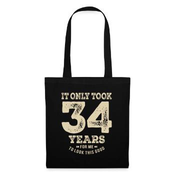 Funny 34th Birthday Age 34 Years Old - Tote Bag - black - Front