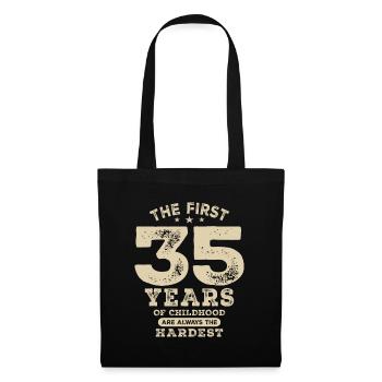 Funny 35th Birthday Age 35 Years Old - Tote Bag - black - Front
