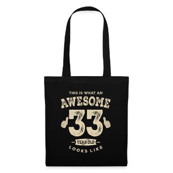Funny 33rd Birthday Age 33 Years Old - Tote Bag - black - Front