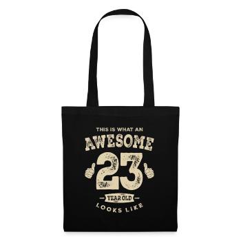 Funny 23rd Birthday Age 23 Years Old - Tote Bag - black - Front