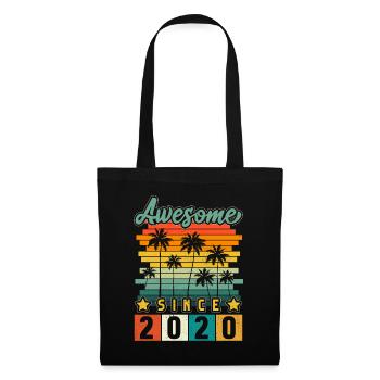 2020 Né Anniversaire Année de naissance Millésime - Sac en tissu - noir - Devant