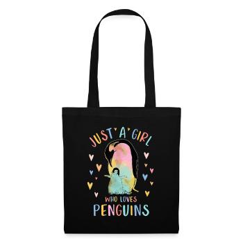 Nur ein Mädchen, das Pinguine liebt Aquarell Geschenkstift - Stoffbeutel - Schwarz - Vorne