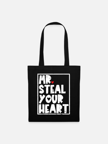 Mr Steal Your Heart Valentine Day Funny V Day Boy - Sac en tissu - noir