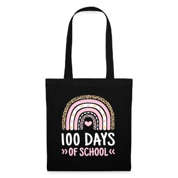 Cute 100th Day Of School 100 Days Leopard Rainbowf - Tote Bag - black - Front