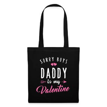 Désolé garçons papa est mon t-shirt de Saint-Valentin fille amour - Sac en tissu - noir - Devant
