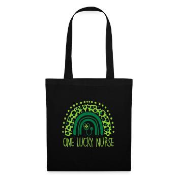 One Lucky Nurse Scrub RN ICU ER St Patricks Day Nu - Stoffbeutel - Schwarz - Vorne