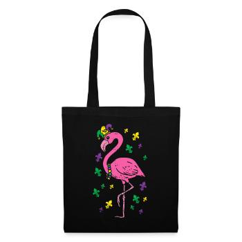 Jester Pink Flamingo Bird Animal Cute Mardi Gras C - Tote Bag - black - Front