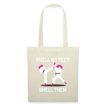 Funny Karate Girl kick foot Smell my feet smell th - Stoffbeutel - Natur - Vorne