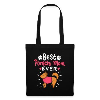 Beste Pomchi Mom Ever Pom Hund Haustierbesitzer Mutter's Da - Stoffbeutel - Schwarz - Vorne