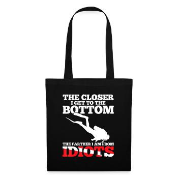 Drôle de plongée sous-marine Flag Dive Citation de plongée Scuba Diver Gif - Sac en tissu - noir - Devant