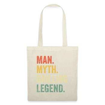 Mens Grilling BBQ Funny Man Myth Grill Legend Fath - Tote Bag - nature - Front