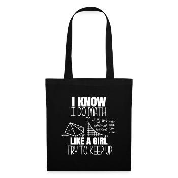 Humorous Math Like A Girl Science Teacher Men Wome - Tote Bag - black - Front