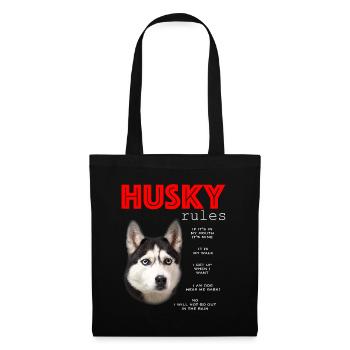 Règles amusantes pour le propriétaire d’un Husky sibérien - Sac en tissu - noir - Devant