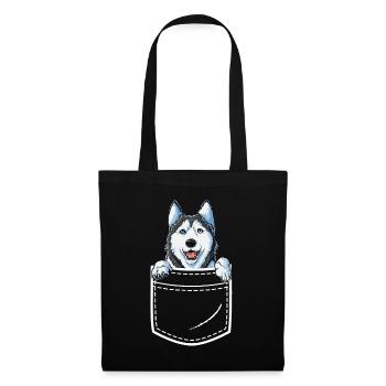 Siberian Husky in Your Front Pocket T Shirt Dog Lo - Tote Bag - black - Front