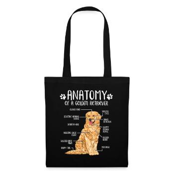 Drôle d’anatomie Golden Retriever Dog Lover - Sac en tissu - noir - Devant