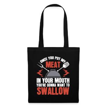Dirty Adult Gift | Meat in Your Mouth | BBQ Jokepo - Tote Bag - black - Front