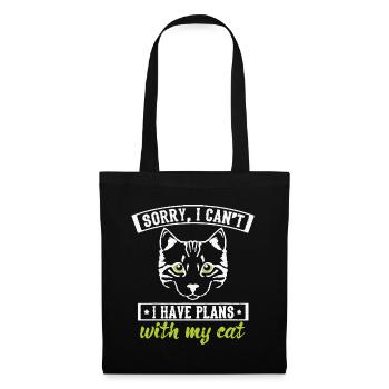 Funny Cats Design J’ai des plans avec mon Catbrown ca - Sac en tissu - noir - Devant