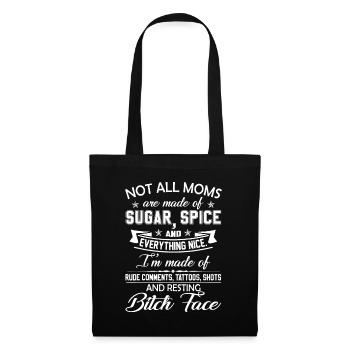 Femmes F-bomb Maman avec des tatouages Jolis yeux et Thi - Sac en tissu - noir - Devant