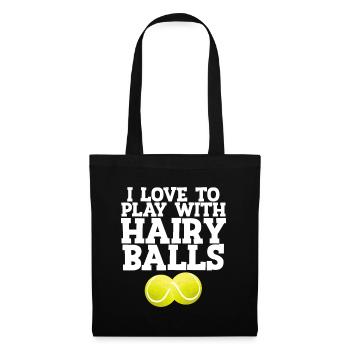 I Love To Play With Hairy Balls Tennis Player Gift - Tote Bag - black - Front