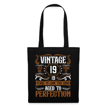 19th Birthday Vintage Retro - Tote Bag - black - Front