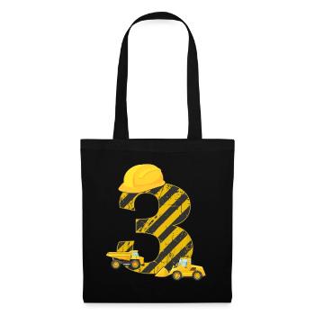 Enfants 3ème anniversaire Digger T-Shirt I 3 ans Builder - Sac en tissu - noir - Devant