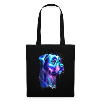 Helles Rottweiler Hunde Aquarell Gemälde - Stoffbeutel - Schwarz - Vorne