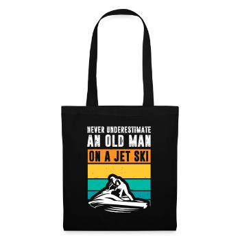 Never Underestimate An Old Man Water Sport Funny J - Tote Bag - black - Front
