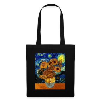 Vincent van Gogh Starry Night Sunflower Art Famous - Tote Bag - black - Front