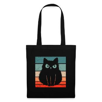 Cat Style Rétro Vintage - Sac en tissu - noir - Devant