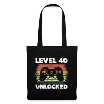 Level 40 Unlocked Funny Video Gamer 40th Birthdayl - Tote Bag - black - Front