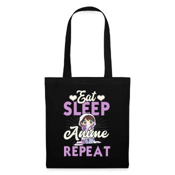 Eat Sleep Anime Repeat Japanese Manga Lover Cospla - Tote Bag - black - Front