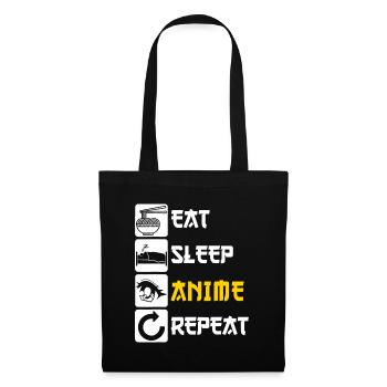 Eat Sleep Anime Repeat | Manga Japan Saying Cospla - Tote Bag - black - Front